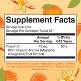 Close-up of MaryRuth Organics Kids Vitamin C Drops label